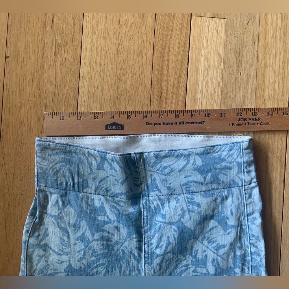 Show me your Mumu Blue jeans flare bell bottom M jeans palm pattern - Picture 5 of 8